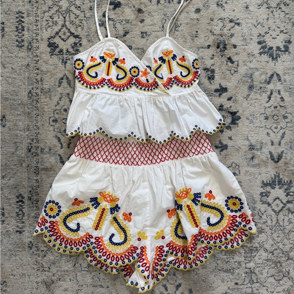 Embroidered White Set